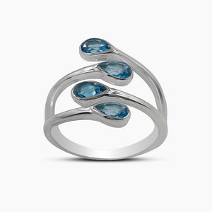 925 Silver Garnet Bypass Rings