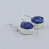 Raw Tanzanite Silver Earrings