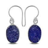 Raw Tanzanite Silver Earrings