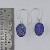 Raw Tanzanite Silver Earrings