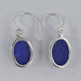 Raw Tanzanite Silver Earrings