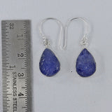 Raw Tanzanite Silver Earrings