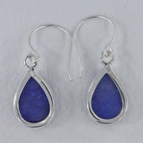 Raw Tanzanite Silver Earrings