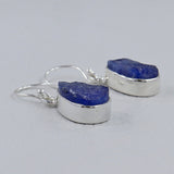 Raw Tanzanite Silver Earrings