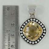 Citrine Gemstone Silver Pendant