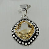 Citrine Gemstone Silver Pendant