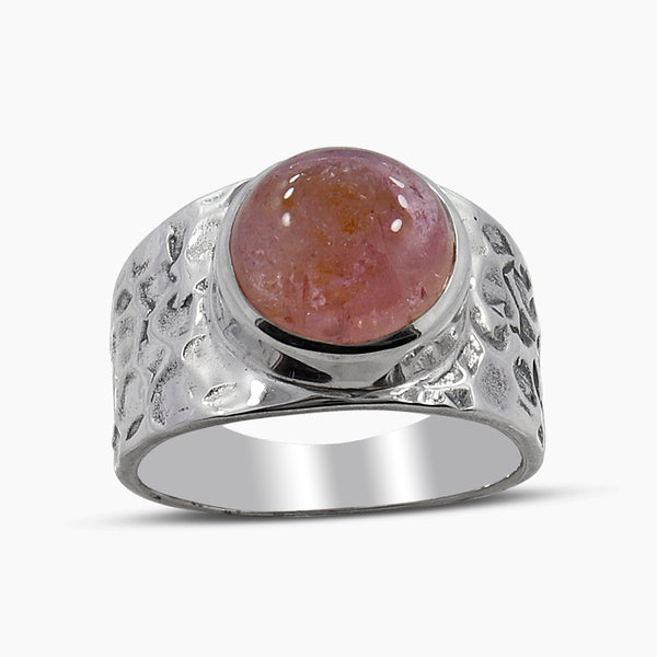 Natural Rainbow Moonstone Silver Rings