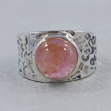 Natural Rainbow Moonston Silver Ring