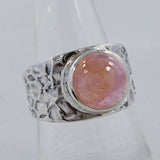 Natural Rainbow Moonston Silver Ring