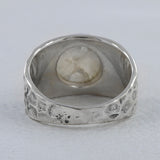 Natural Rainbow Moonston Silver Ring