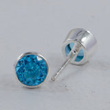 Blue Topaz Silver Studs Earrings