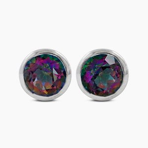 Mystic Quartz Silver Studs Earrings