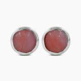 Natural Hessonite Silver Studs Earrings