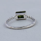 Raw Tourmaline Silver Ring