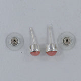 Natural Pink Opal Studs Silver Earrings