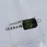 Raw Tourmaline Silver Ring