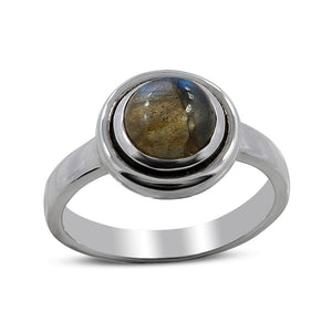 Natural Labradorite Silver Ring