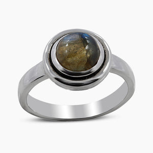 Natural Labradorite Silver Rings