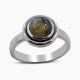Natural Labradorite Silver Rings