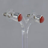 Natural Pink Opal Studs Silver Earrings