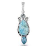 Larimar Gemstone 925 Silver Pendant