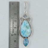 Larimar Gemstone 925 Silver Pendant