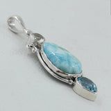 Larimar Gemstone 925 Silver Pendant