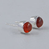 Natural Pink Opal Studs Silver Earrings