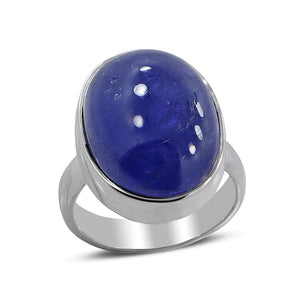 Natural Tanzanite Silver Rings