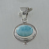 Larimar Gemstone 925 Silver Pendant