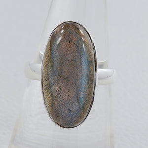 Natural Labradorite Silver Rings