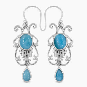 Rose Quartz Silver Earrings