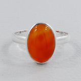 Natural Carnelian Silver Ring