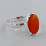 Natural Carnelian Silver Ring