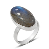 Natural Labradorite Silver Ring