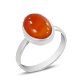 Natural Carnelian Silver Ring