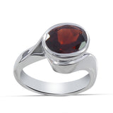 Natural Garnet Silver Rings