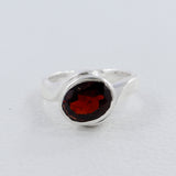 Natural Garnet Silver Rings