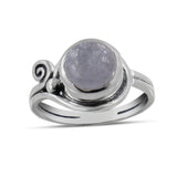 Rainbow Moonstone Silver Ring