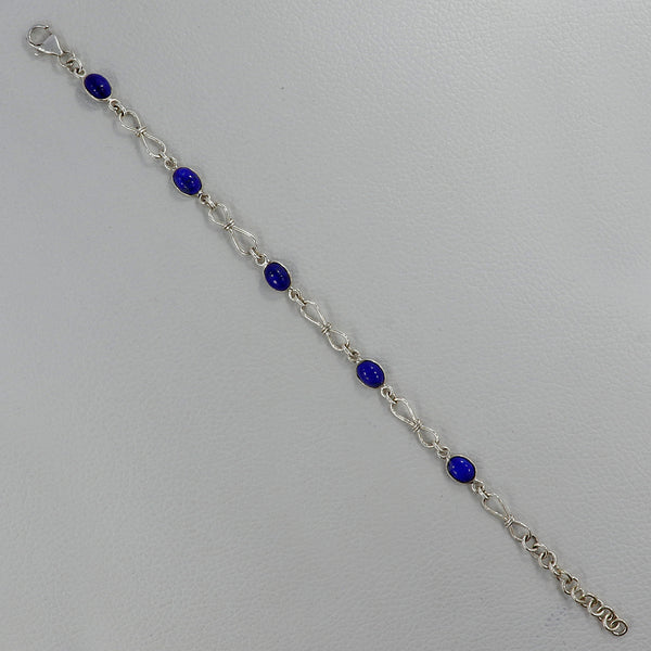 Natural Lapis Lazuli Silver Bracelets
