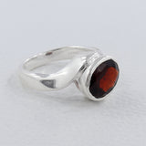 Natural Garnet Silver Rings