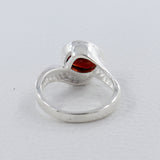 Natural Garnet Silver Rings