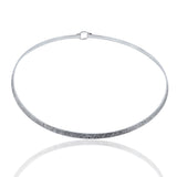 Textured or Plain 925 Sterling Silver Cuff Collar Necklace