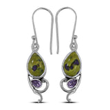 Green  Peridot Silver Earrings