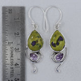 Green  Peridot Silver Earrings