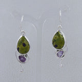 Green  Peridot Silver Earrings