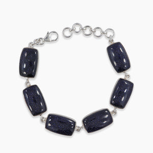 Blue Sunstone Solid Sterling Silver Bracelets
