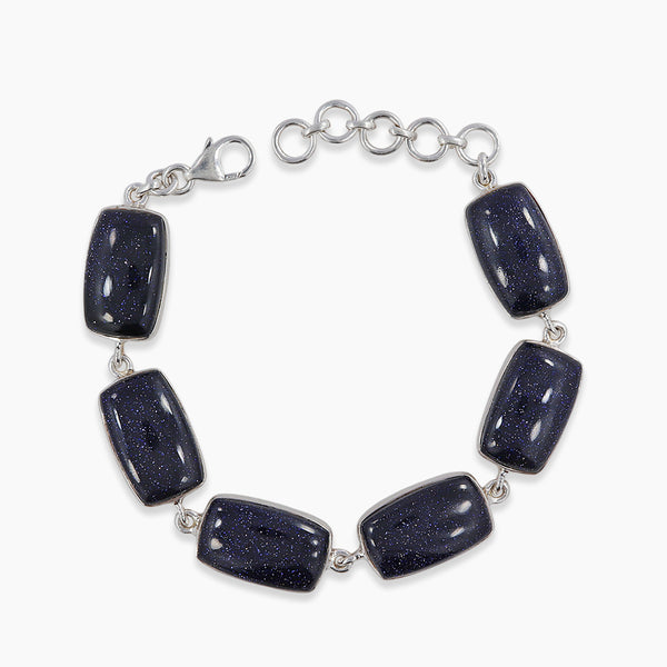 Blue Sunstone Solid Sterling Silver Bracelets