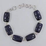 Blue Sunstone Solid Sterling Silver Bracelets