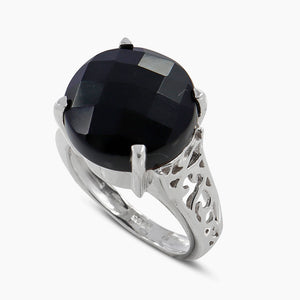 Black Onyx Silver Rings